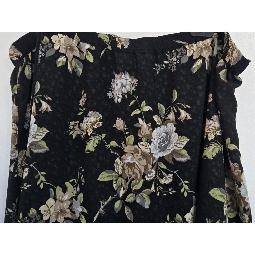 White Stag Skirt Womens XL Dark Floral Peasant Boho Festival Flower Cottagecore